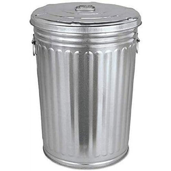 20 Gallon Pre Galvanized Outdoor Steel Garbage Can with Lid, Grey