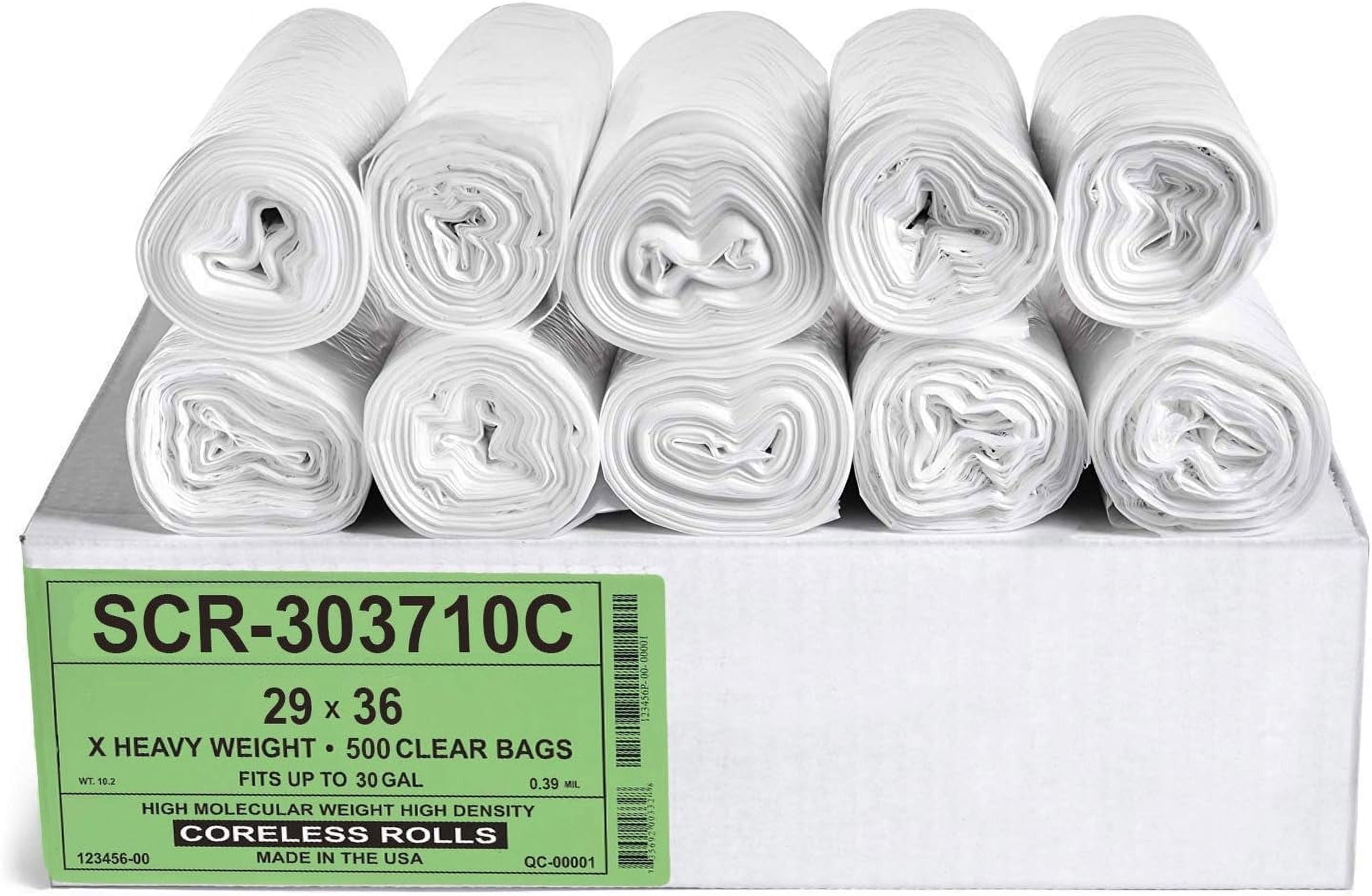 Aluf Plastics 20-30 Gallon Trash Bags - (Commercial 500 Pack) - Source Reduction Series Value High Density 10 Micron Gauge (Equiv)