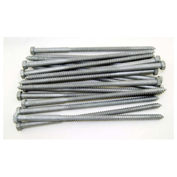 (20) Galvanized Hex Head 1/2 x 14 Lag Bolts Wood Screws