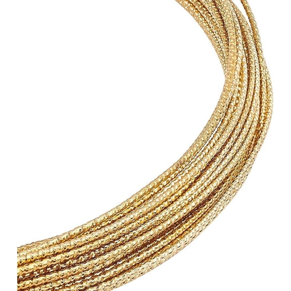 1Bundle 20 Gauge 33 Feet Engraved Twist Gold Wire Textured Copper Wire for Ring Making Beading Wrapping and Other Jewelry Craft