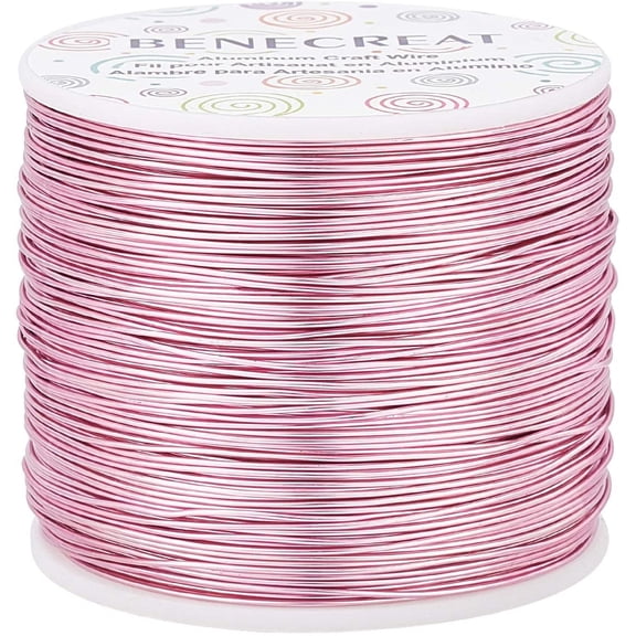 20 Gauge 770FT Tarnish Resistant Jewelry Beading Wire Bendable Aluminum Sculpting Metal Wire for Jewelry Craft Beading Work RosePink
