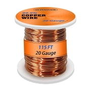 20 Gauge 99.9% Pure Copper Wire, 0.8mm Dia / 115Ft Soft Copper Wire for Jewelry Making and Craft Wire, 20 AWG Premium Flexible Bare Solid Copper Wire for Electroculture Gardening Plants