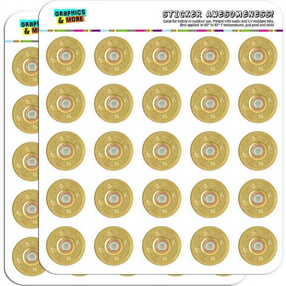 20 Gauge Bullet Shell (Image Only) 50 1" Planner Calendar Scrapbooking Crafting Stickers