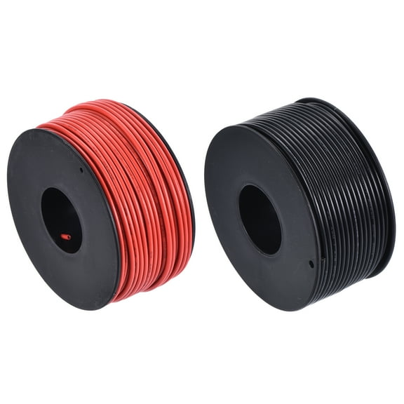 20 Gauge Hookup Wire 30m/98ft 20AWG Flexible Electrical Wire Spool UL1007 Black Red, 2mm Dia