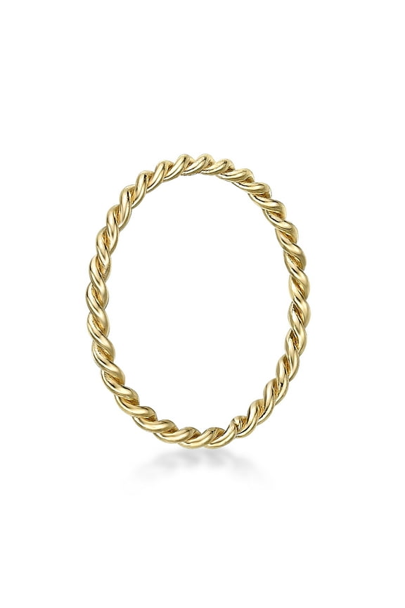 20 Gauge Screw Thread Hoop 14K Yellow Gold 8 MM Hoop Nose Ring