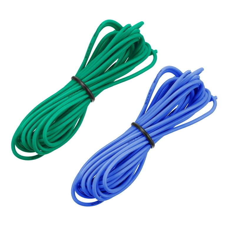 20 Gauge Silicone Wire 20AWG Stranded Wire Tinned Copper Wire High Temp Wire  Blue/Green 3.0m/10ft 2pcs 