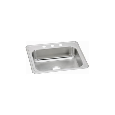 Celebrity Top Mount Stainless Steel 25 in. 3-Hole Single Bowl Kitchen Sink