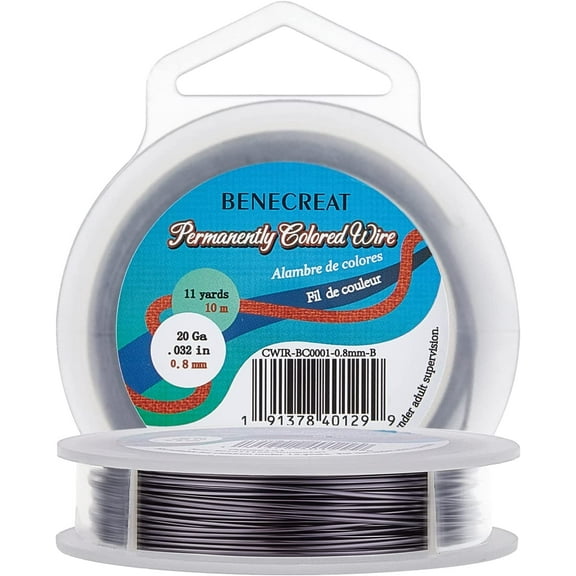 20-Gauge Tarnish Resistant Gunmetal Wire 33-Feet/11-Yard Jewelry Beading Wire for Jewelry Craft Making
