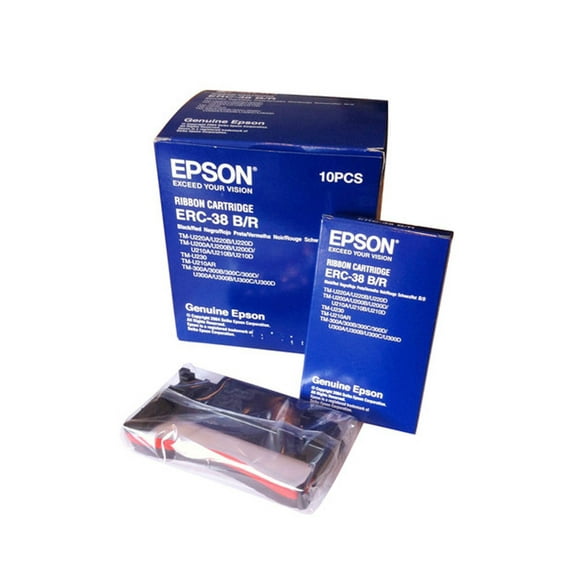 20 Genuine Epson ERC-38 B/R Ink Ribbons, #C43S015376