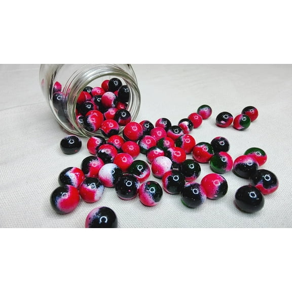 20 Glass Marbles 16 MM. Hand , Coloured polished Eye Ball Marbles / Shooter Swirl