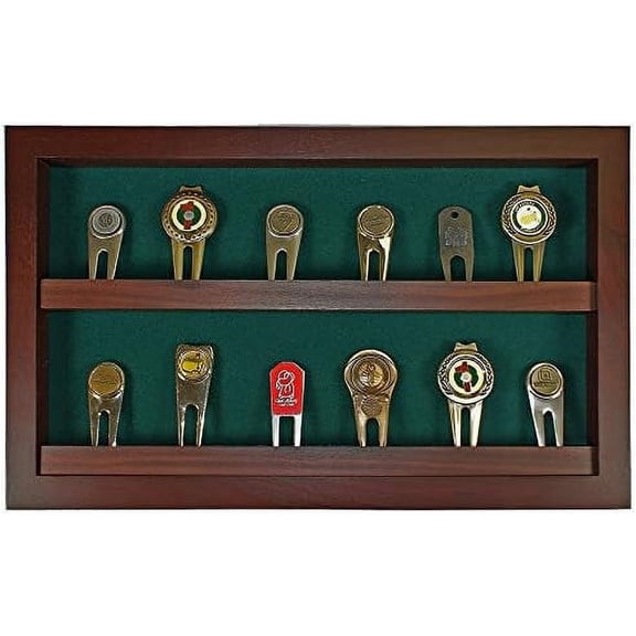 Golf Divot Tool Display Case | Holds 20 Divot Tools | Five Color Options | Made in USA | Measures 15.5" W x 9.5" H x 3" D