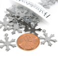 thumbnail image 1 of 20 Grade 304 Stainless Steel Metal 3/4 inch Silver Snowflake Winter Snow Charms, 1 of 1