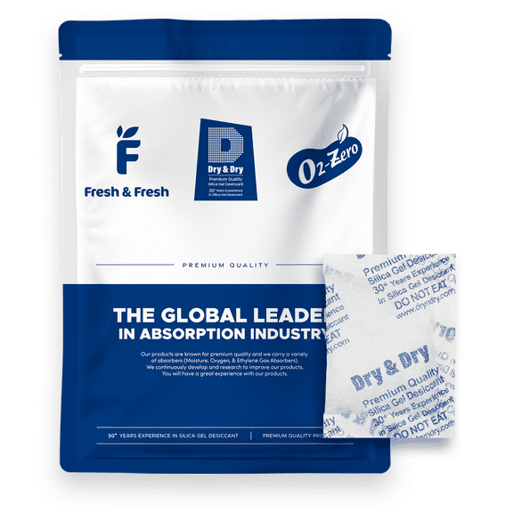 20 Gram [100 Packs] "Dry & Dry" Premium Silica Gel Packets Desiccant Dehumidifiers - Rechargeable Fabric