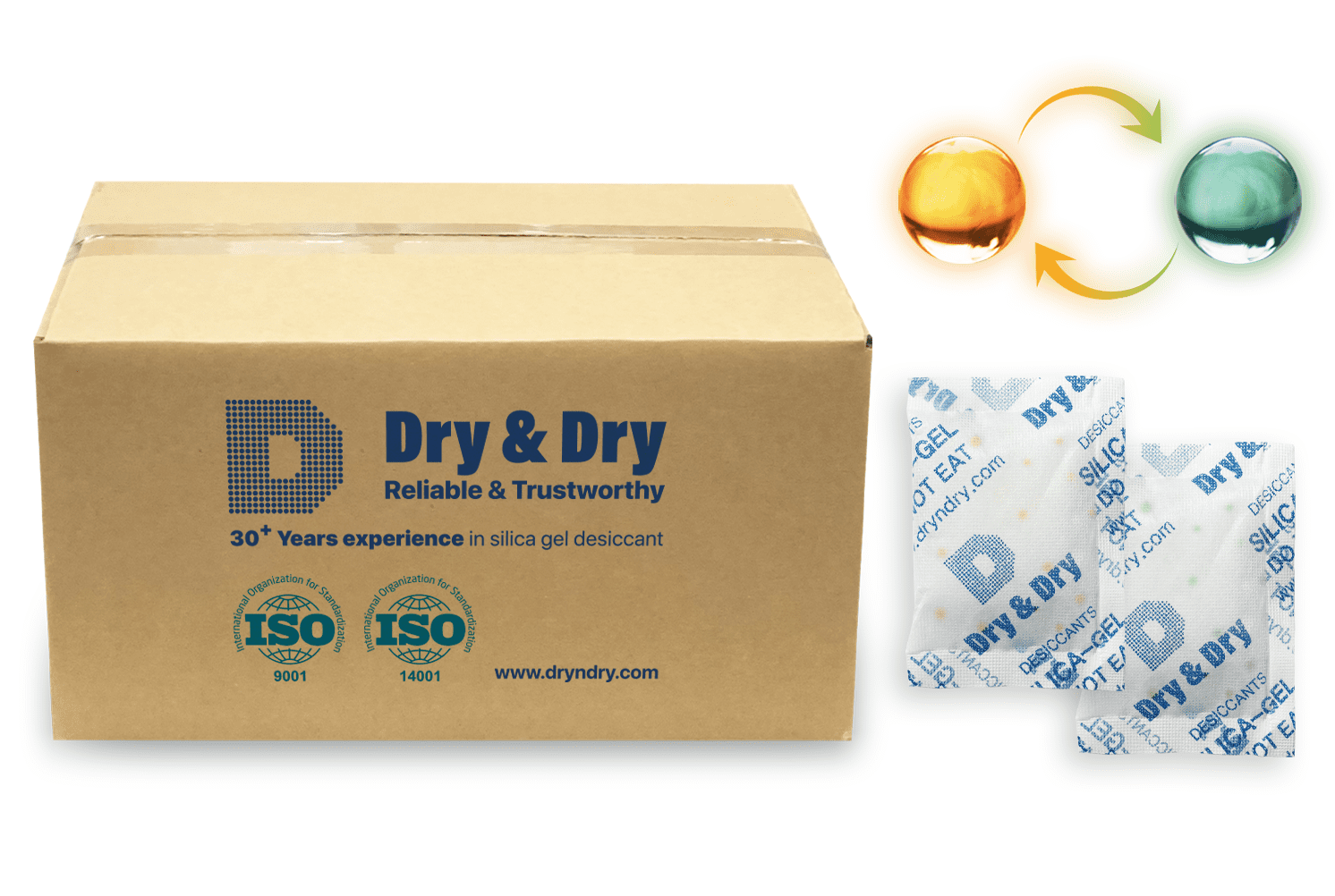 20 Gram [1000 Packs] "Dry & Dry" Food Safe Orange Indicating(Orange to Dark Green) Mixed Silica Gel Packets - Moisture Absorber Dehumidifiers