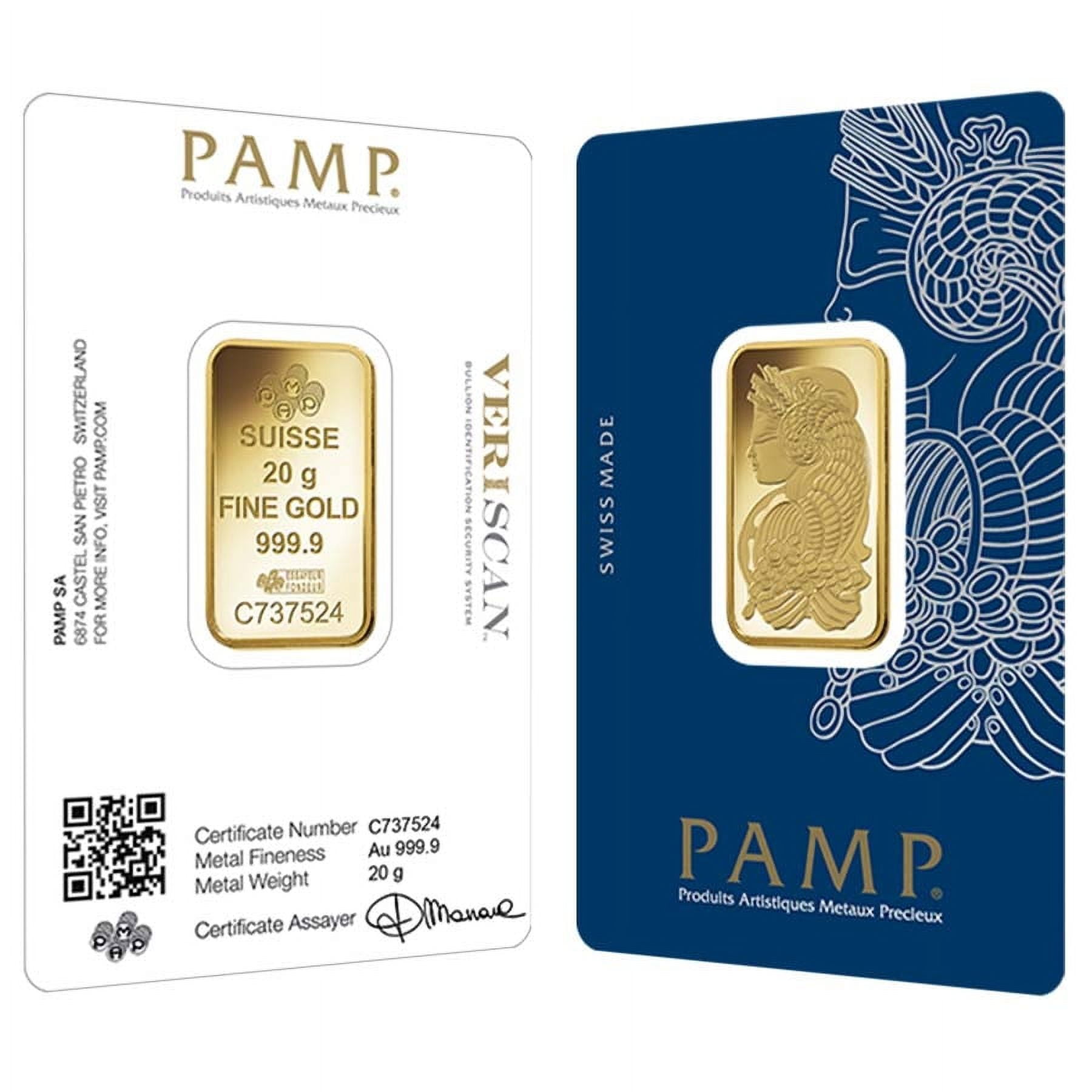 ぷりん　マルシィ PAMP Suisse 20g Lady Fortuna Gold Bullion Bar Veriscan .9999 Fine