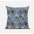 thumbnail image 1 of 20â€ Gray Blue Tropical Suede Throw Pillow, 1 of 4