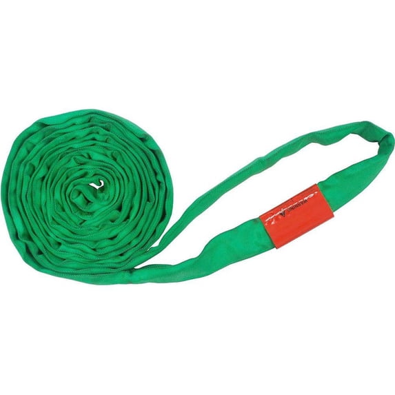 20' Green Polyester Lifting Sling, Endless Round Sling, 6000LBS Vertical