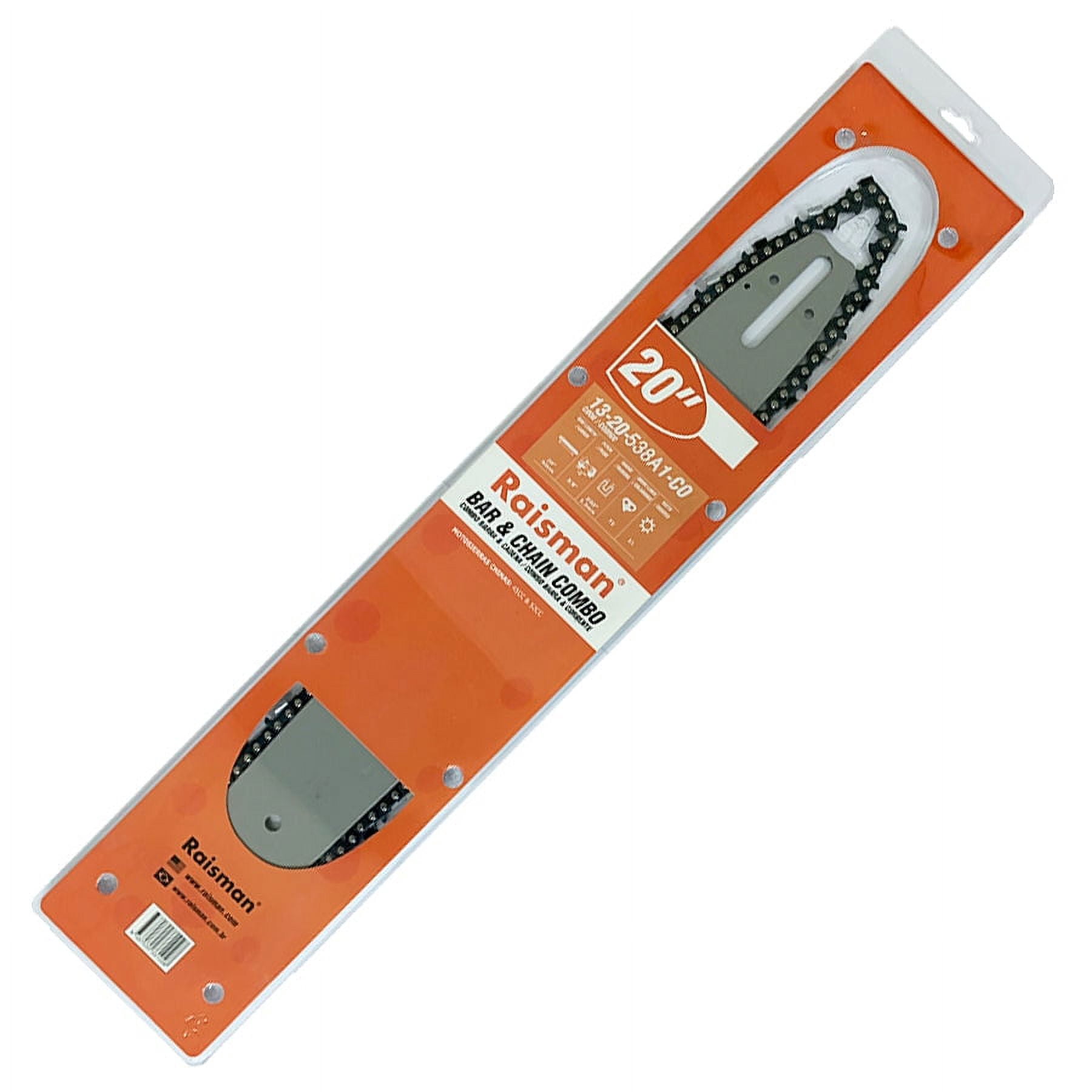 20" Guide Bar & Chain Combo (3/8" Pitch, .050" Gauge, 72 DL) Compatible ...