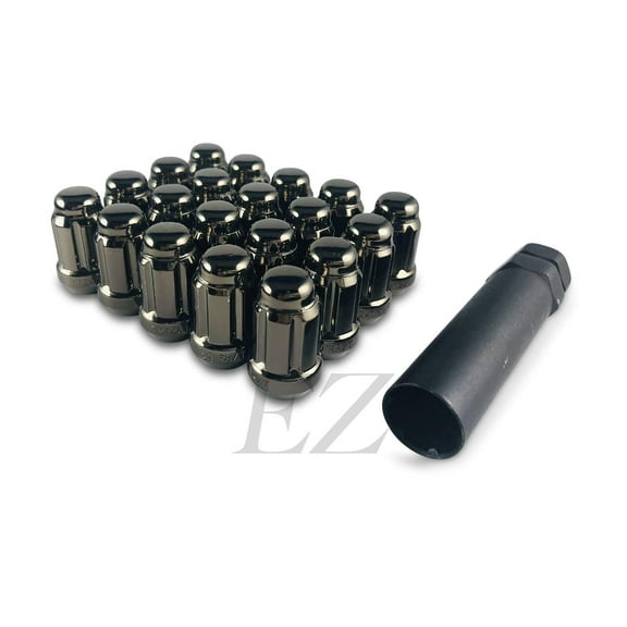 20 Gunmetal Spline Drive Small Diameter Acorn 1/2" Gunmetal Lug Nut Kit with Key