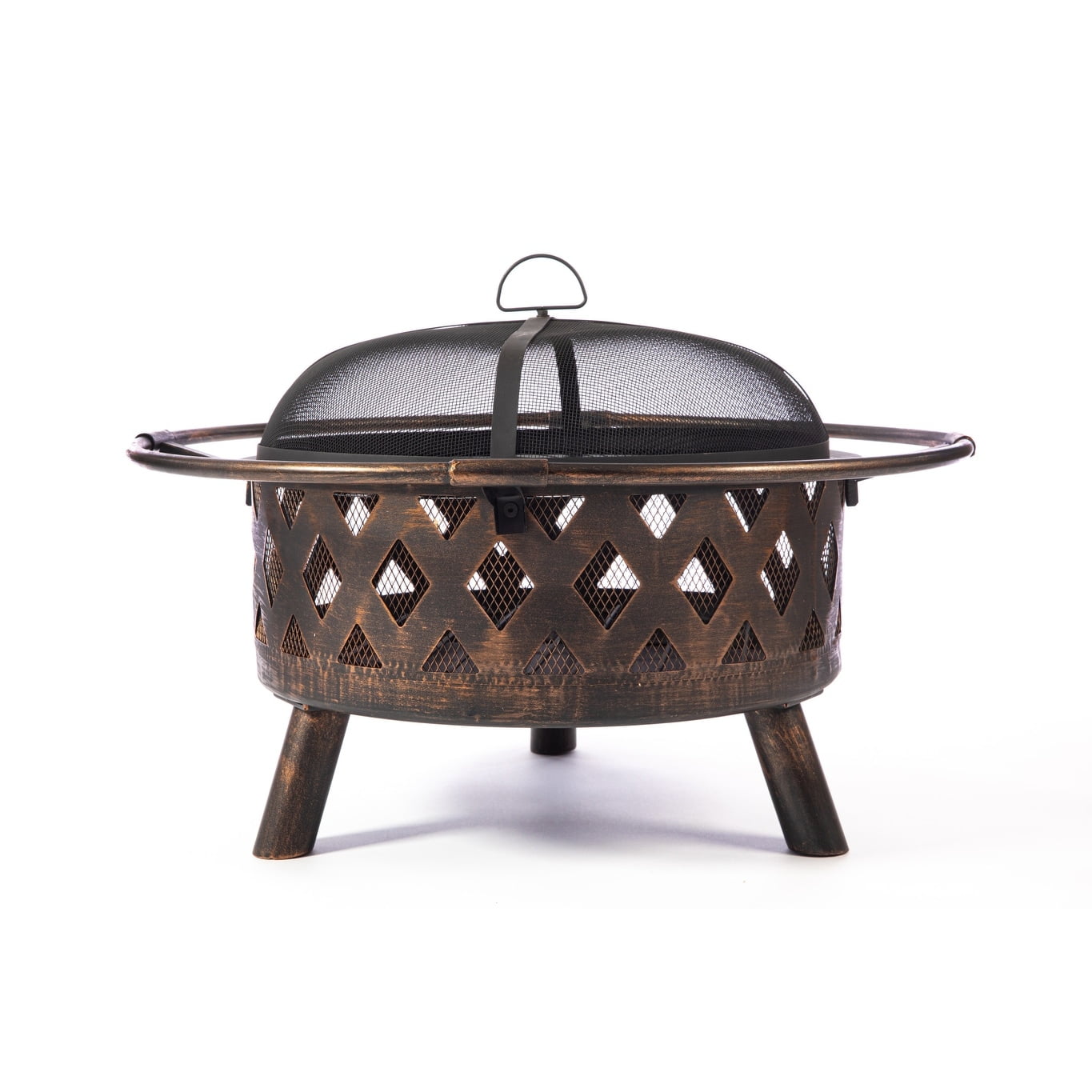30'' Bronze Wood-Burning Fire Pit with Spark Screen