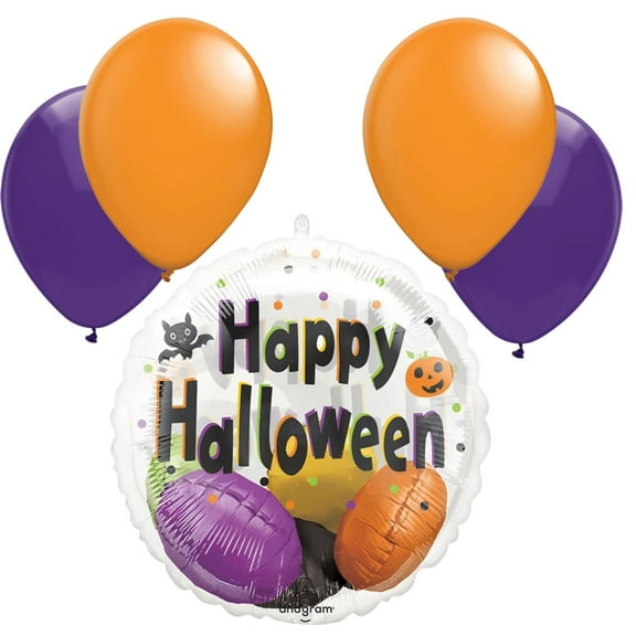 20" Halloween Monster Mingle Confetti Inside Large Balloon with 4 Latex Spooky Party Decoration Set
