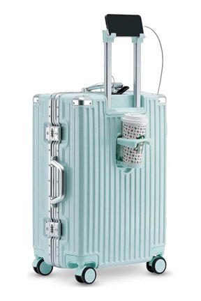 20" Hardside Large Checked Luggage, Zipperless Aluminum Frame Suitcase,Hardshell Suitcase With Four Multi-directional Wheels, Scratch-Resistant Shell,TSA Lock, Charger Port