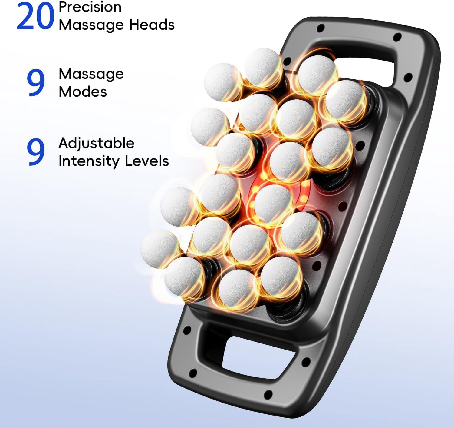 20-Head Massage Gun Set, Deep Tissue Percussion Massager with 9 Modes and 9 Intensities