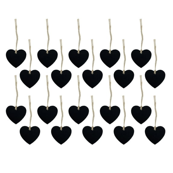 20 Heart Wooden Chalkboard Tags for DIY Crafts