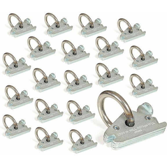 20 Heavy Duty E-Track O Ring Tie-Down Anchors w/ E Track Spring Fittings, Steel O-Rings, Tie Down Cargo Loads to ETrack TieDown System in Trailer, Truck, Van, Pickup