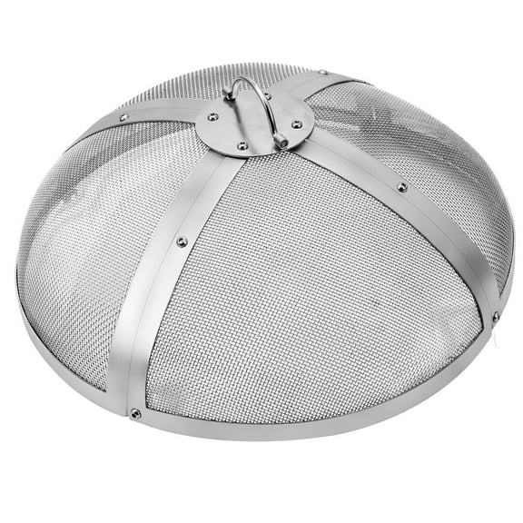 20" Heavy Duty Fire Pit Spark Screen Cover, Reinforced Steel Round Fire Pit Lid with Ring Handle, Easy-Open Mesh Top for Outdoor Patio/Backyard Fire Pits Durable & Safe
