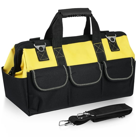 20'' Heavy Duty Tool Bag, Empty Tool Bag Organizer,Oxford Portable Tool Bags for Men,Soft Handle Large Zipper Toolbag