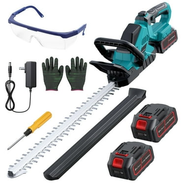 20'' Hedge Trimmer Cordless with 2pcs 4000mAh Battery, Electric Handheld Bush Clipper with Rechargeable Batteries, 3000RPM 180° Rotatable Head, 2/3'' Blade Gap