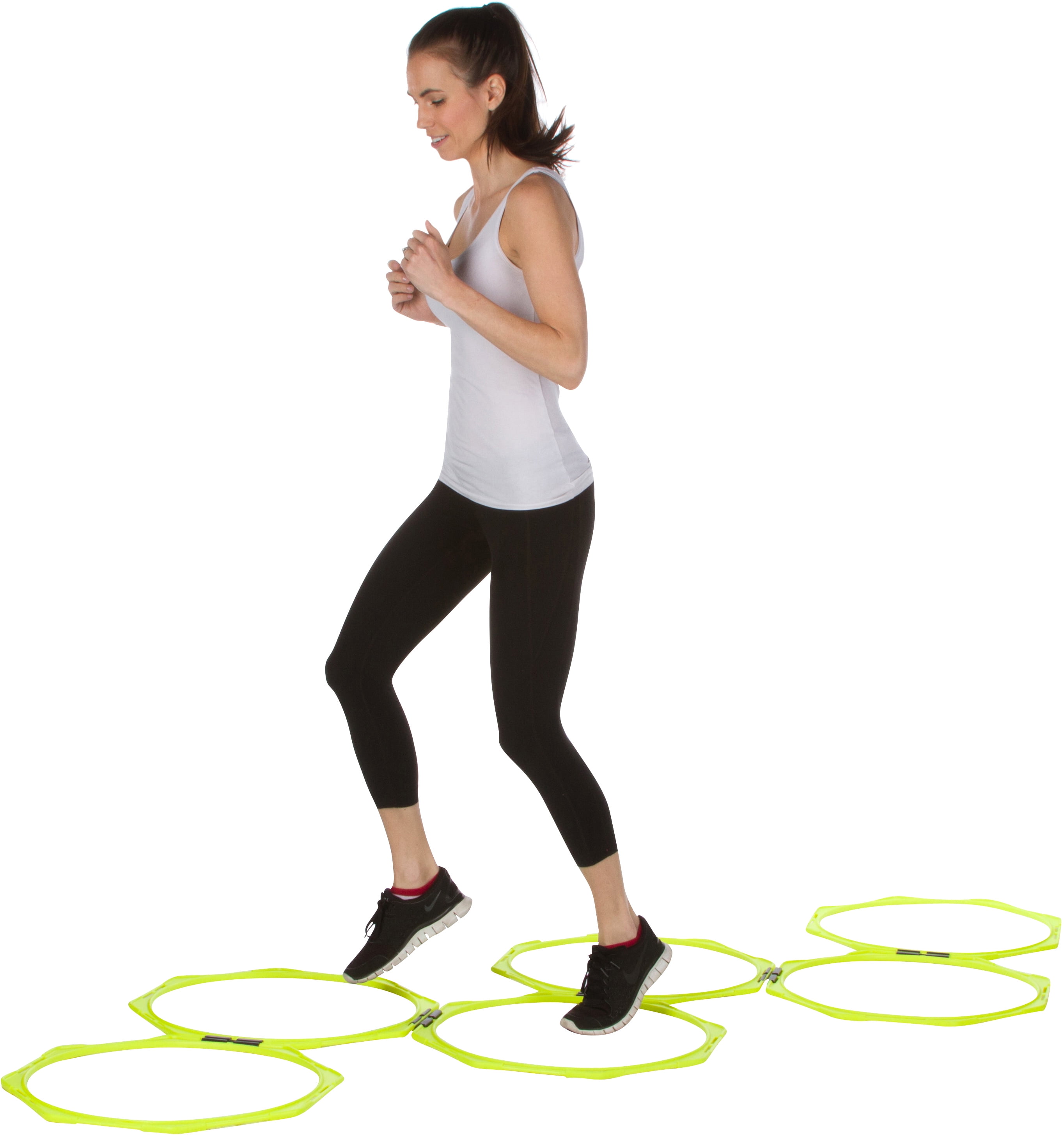 20" Hexagonal Speed & Agility Training Rings Set of 6 With Carry Bag By Trademark Innovations