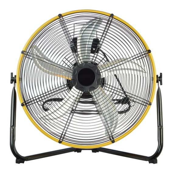 20" High Velocity Industrial Drum Fan, 6300 CFM 3-Speed, 180 Tilting Head, Heavy-Duty Metal Construction with Aluminum Blades, Built-in Cord Storage, for Commercial & Industrial Use
