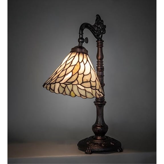 20" High Willow Jadestone Bridge Arm Table Lamp