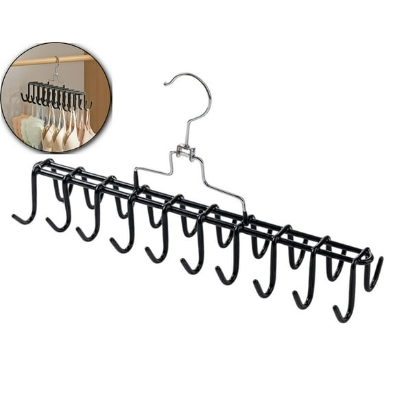 20-Hook Metal Closet Organizer, Multipurpose Garment Rack, Space-Saving Underwear Bra Hanger for Dorm Home Wardrobe