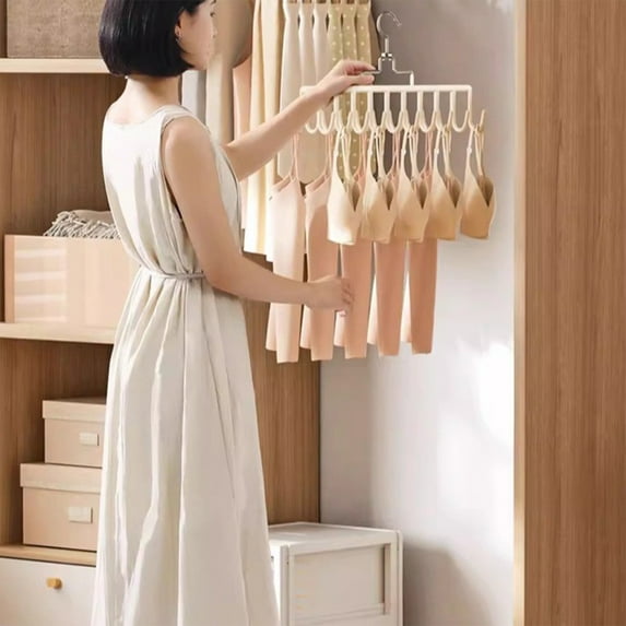 20 Hooks Metal Clothes Hanger Organizer - Space Saving Multifunctional Wardrobe Hook for Vest Underwear Storage, Durable Anti-Slip Design, Compact 14.17x7.28in Home Closet Organizer