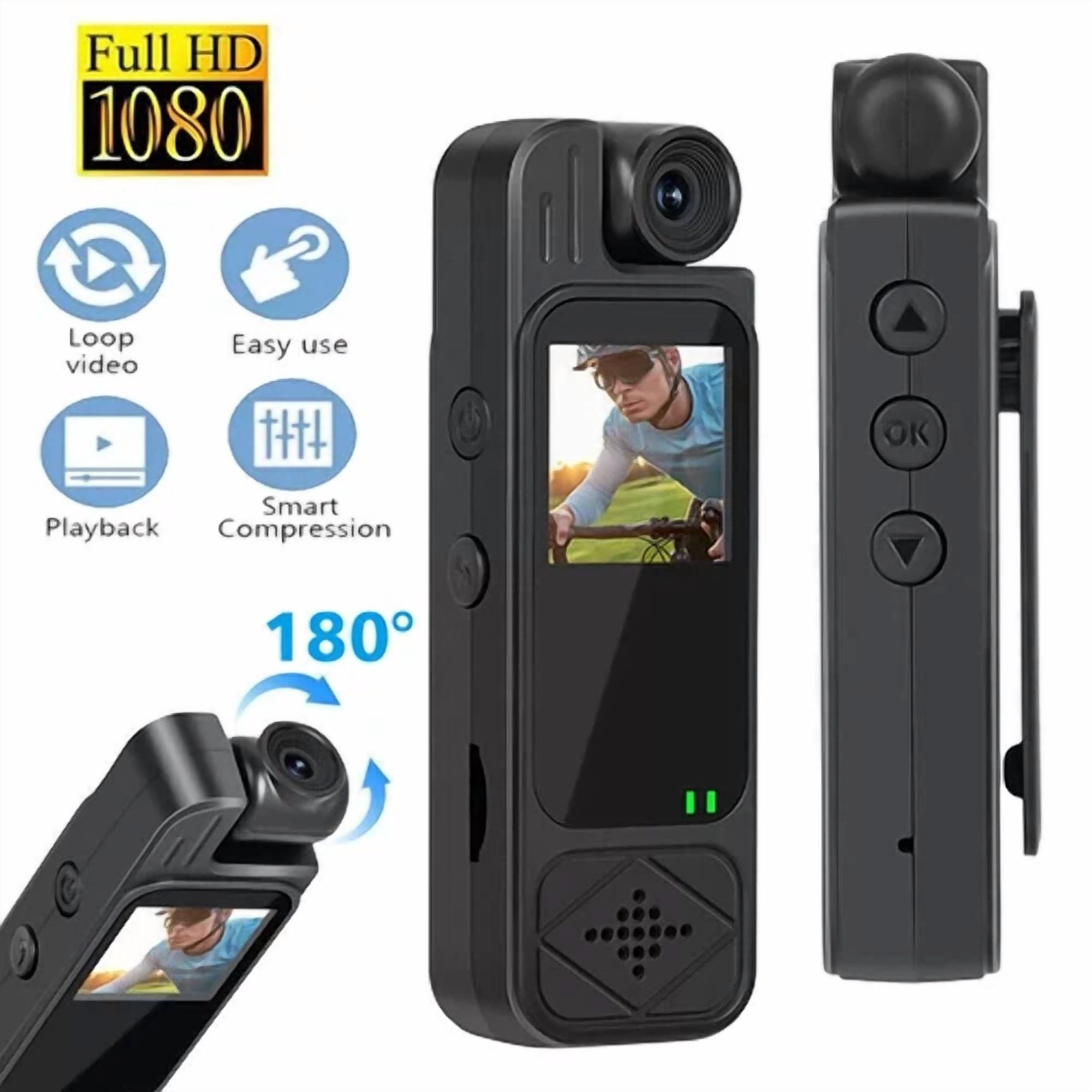 BUTTERFLY- 20 Hour 1080P Camcorder Mini Police Body Camera Hd 180° Video Dvr Ir Night Cam
