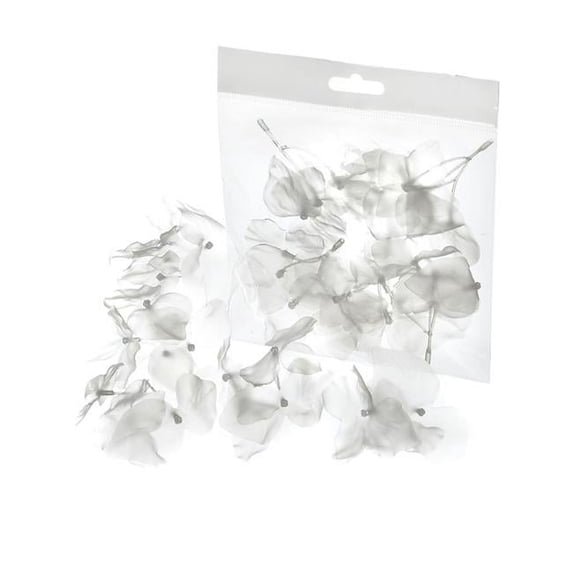 20 Hydrangea Petals Artificial Flowers, White - Set of 20