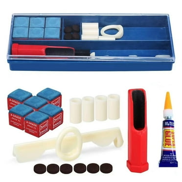 20-IN-1 Billiard Kit Cue Tool Billiard Chalk Pool Cue Tips Cue Stick Ferrules Cue Clamp Cue Trimmer Included
