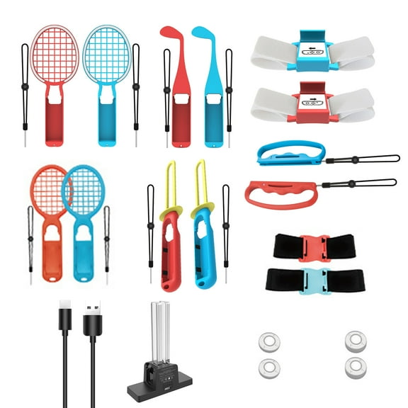 20 In 1 For Sports Accessories Bundle Kit for Sport Game Controller Strap Wrist Dance Racket