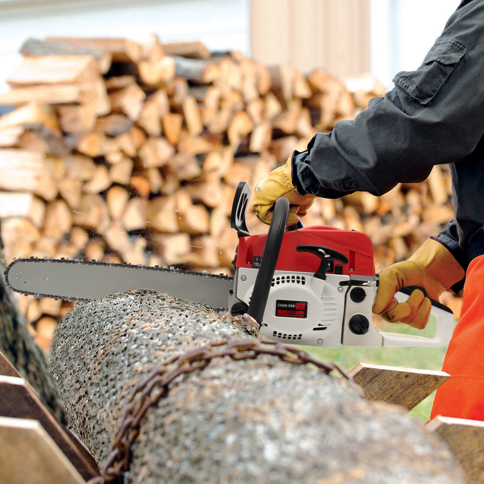 20 Inch 2 Stroke 52CC Gasoline Chainsaw, High-Speed 7500rpm, Ergonomic ...
