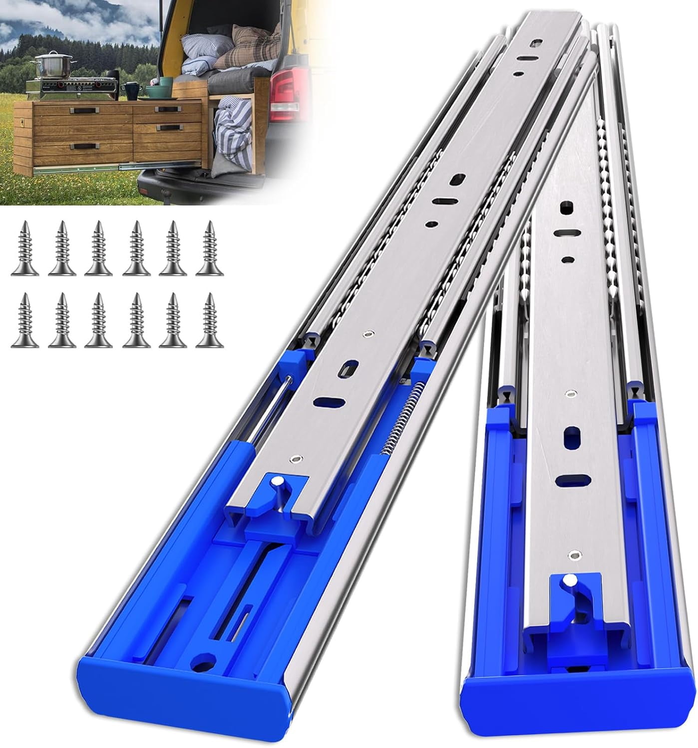 Drawer Track Sliding Rails 20 Inch 200lbs Soft Close Heavy Duty Drawer Slides, Side Mount Rails ...