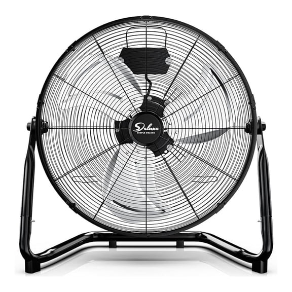 20 Inch 3-Speed High Velocity Heavy Duty Metal Industrial Floor Fans , Black, 20"