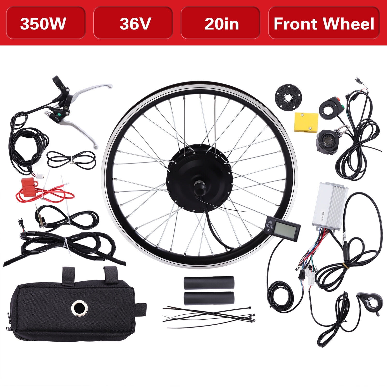 20 Inch 350W E-Bike Conversion Kit 36V Front Wheel Electric Bicycle Hub Motor Conversion Kit