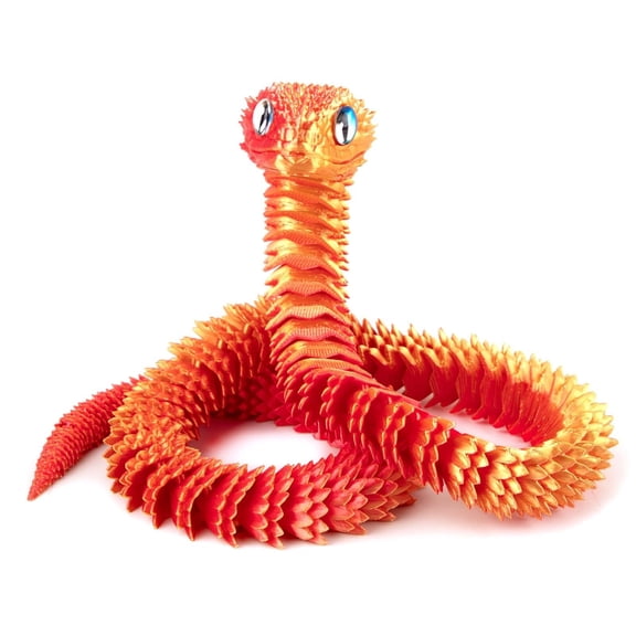 20 Inch 3D Printed Snake,Executive Desk Articulated , Fidget Gifts For  Adults