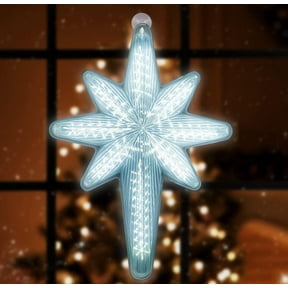 20-Inch 3D Star of Bethlehem Hanging Light | 44 White LEDs | Outdoor/Indoor Holiday Decor Perfect for Porch, Window, Advent & 3D Fixture Use