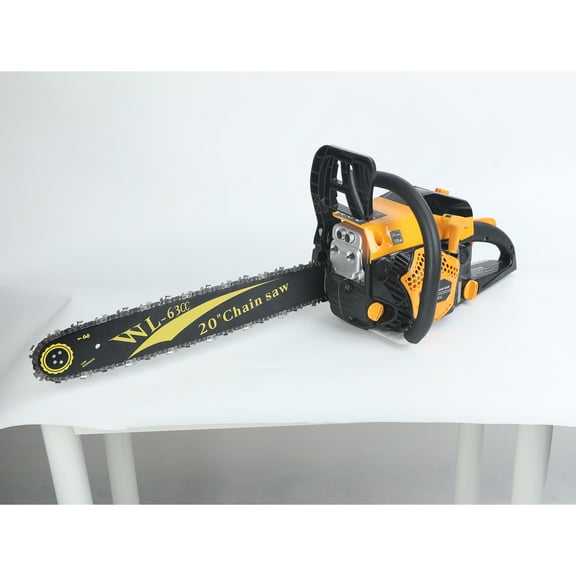 20-Inch 63CC Gas Powered Chainsaw, 2 Stroke Handed Petrol Gasoline Chain Saw with Ergonomic Handle, Small Vibration Cordless Logging Saw Woodworking Tool