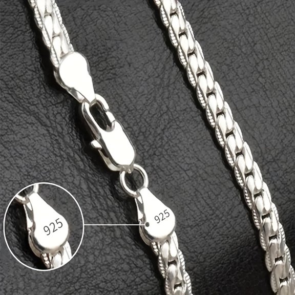 20-Inch 925 Sterling Silvery Elegant Necklace Chain - Perfect For DIY Jewelry, Weddings & Engagements