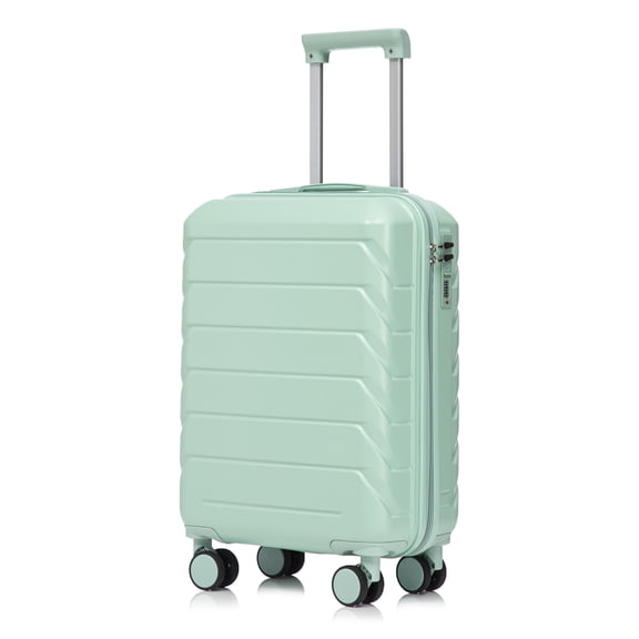20 Inch ABS Hard Shell Carry-On Luggage, Airline Approved, Scratch Resistant, 4 Spinner Wheels, Built-in Combination Lock, Lightweight Waterproof Suitcase (Mint Green)